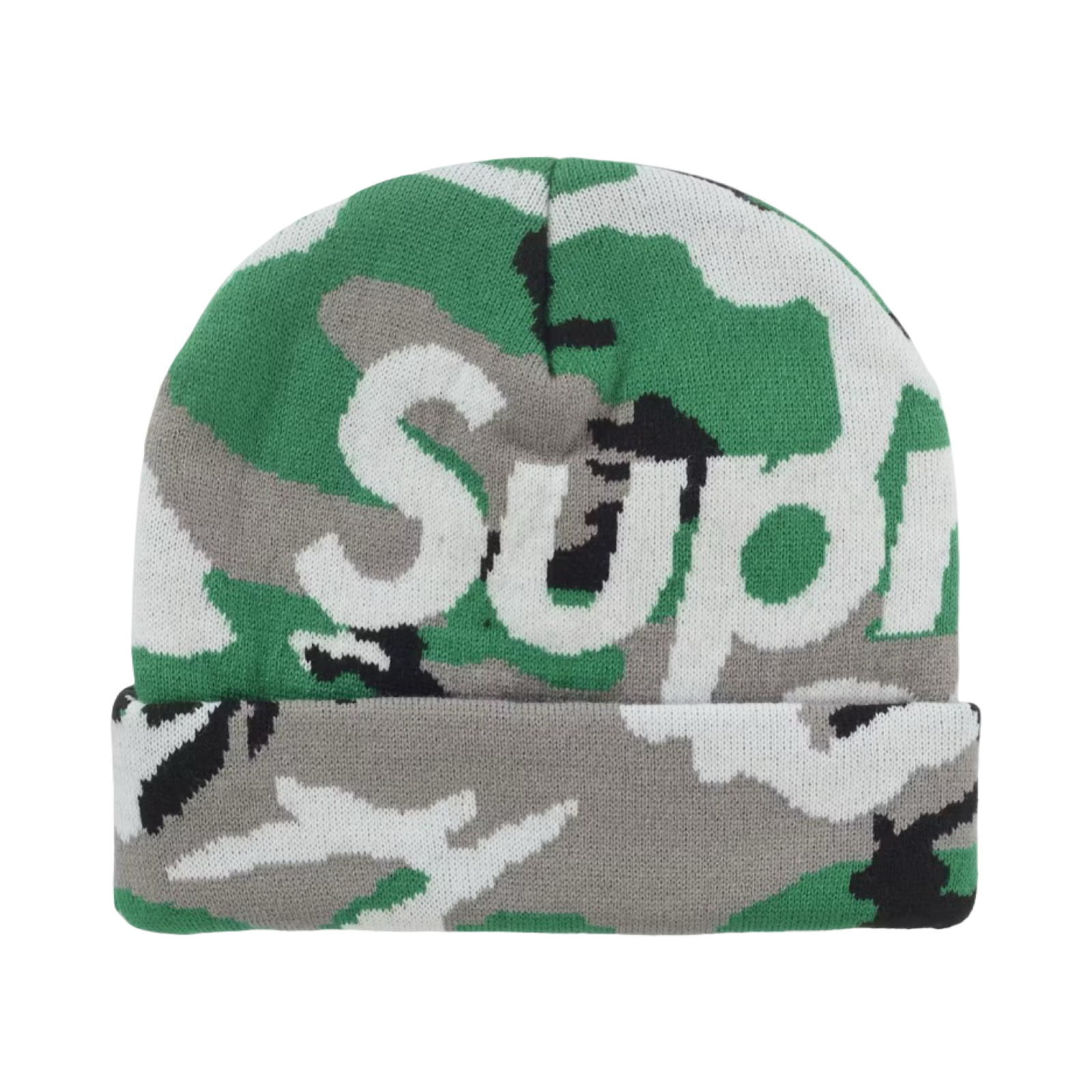 Supreme Big Logo Beanie Green Camo FW25 – SoleMate Sneakers