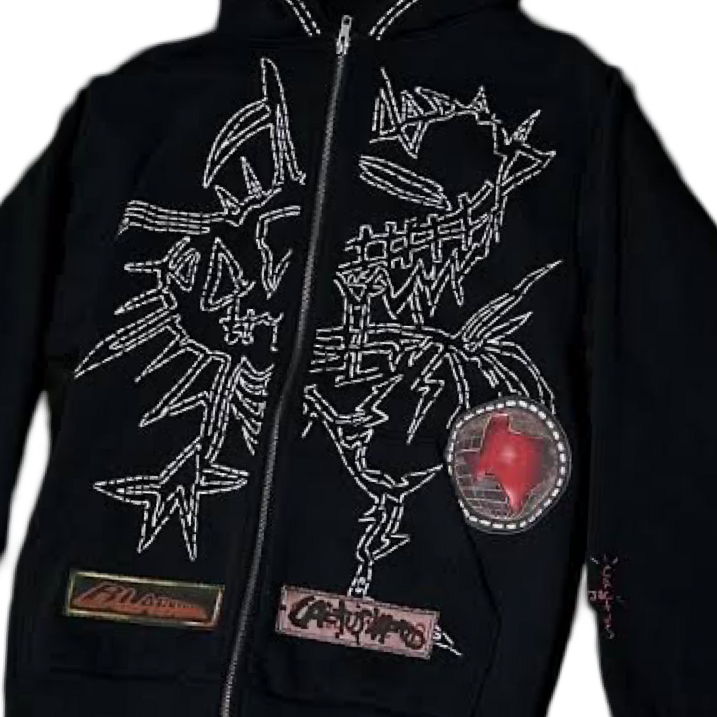 Travis Scott Blackout Zip Up Black