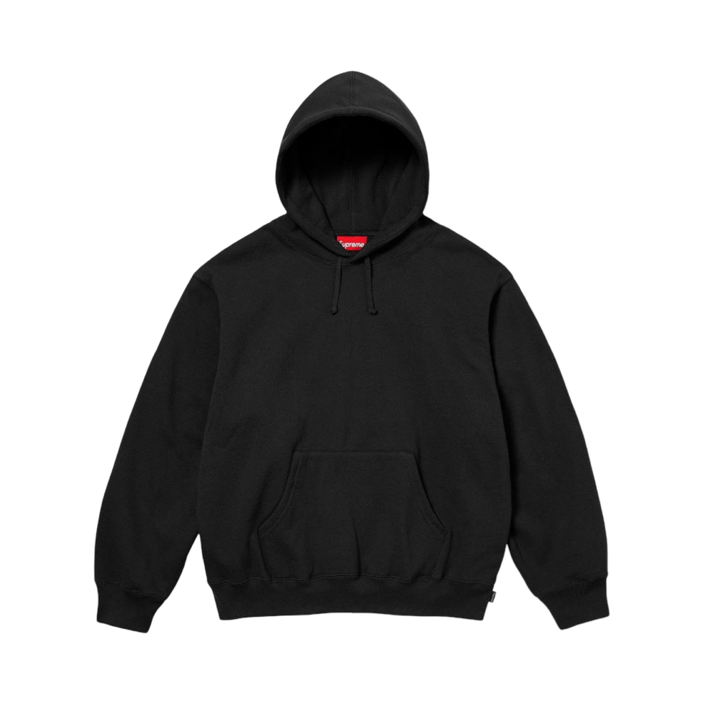 Supreme Satin Applique Hooded Sweater Black