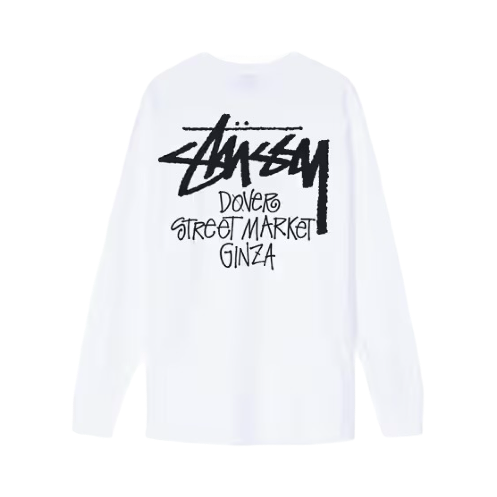 Stussy DSM singapore ロンT ホワイト バックロゴ Stussy x Dover Street Market Ginza Long Sleeve White – SoleMate