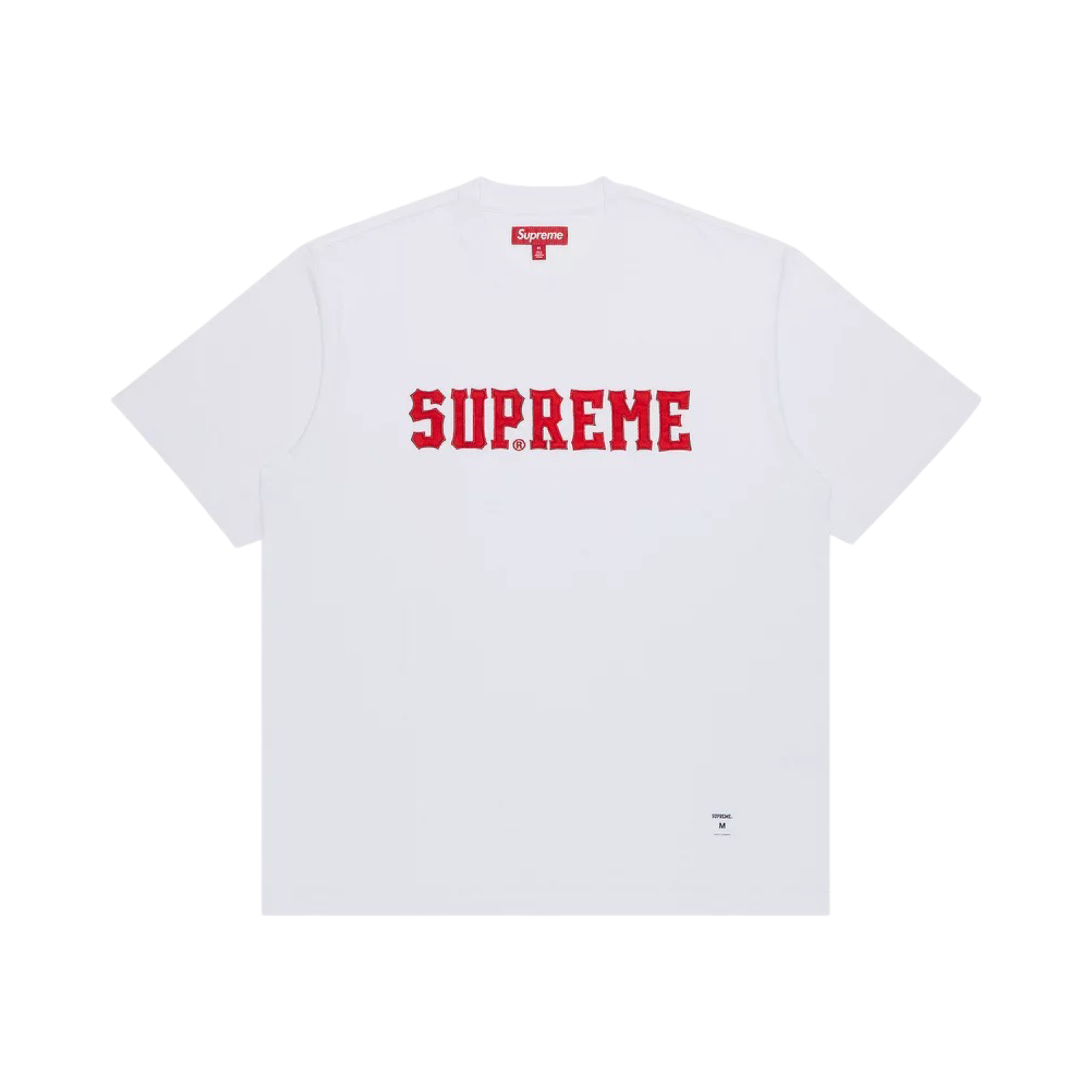 Supreme Twill Applique Short Sleeve Top FW24 White Red Supreme Twill Applique Short Sleeve Top FW24 White Red