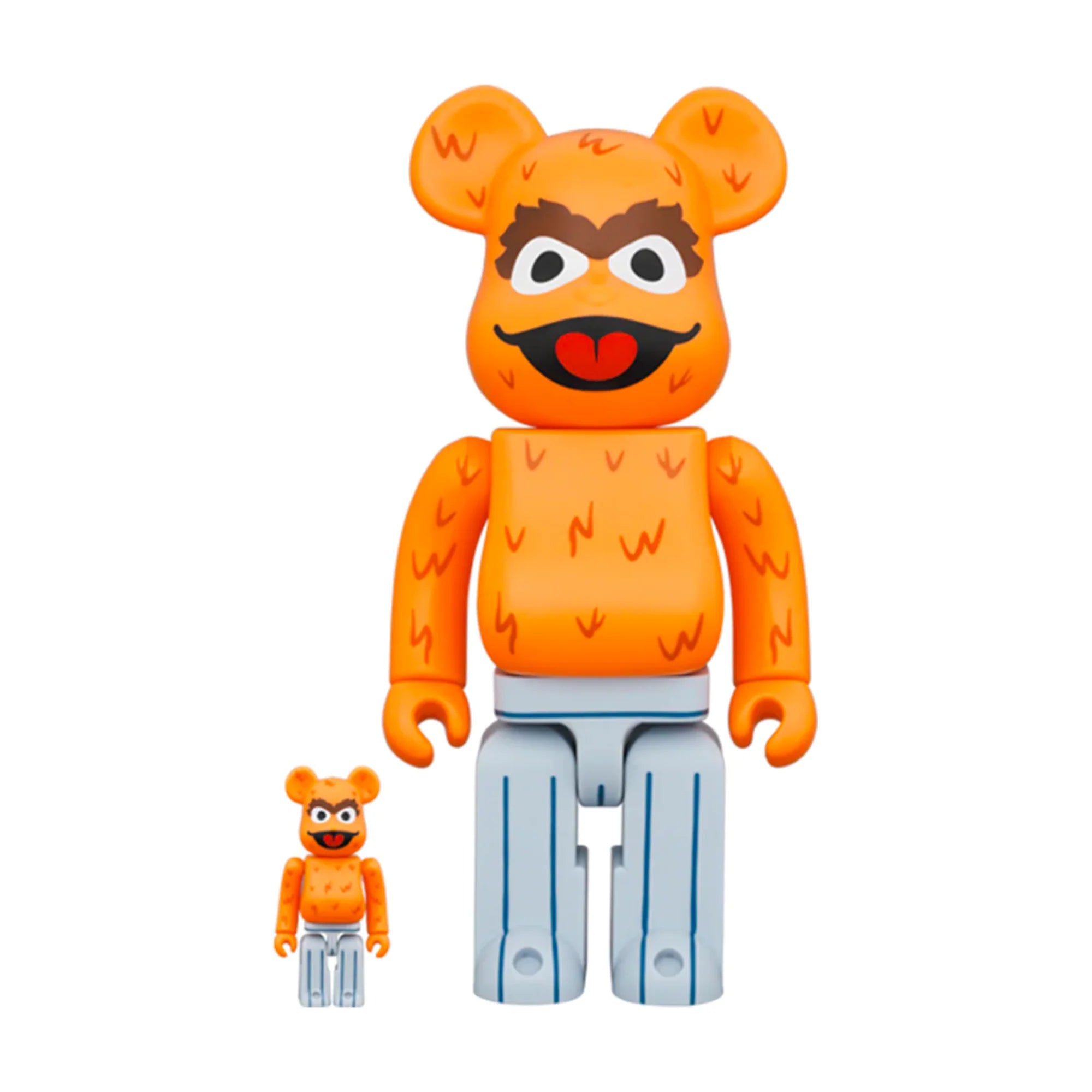 Bearbrick x Sesame Street 100% & 400% Oscar The Grouch Orange Fur ...