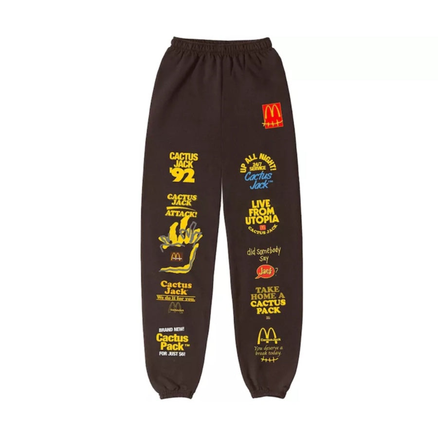 Travis Scott x McDonald's Sticker Bomb Brown Sweatpants