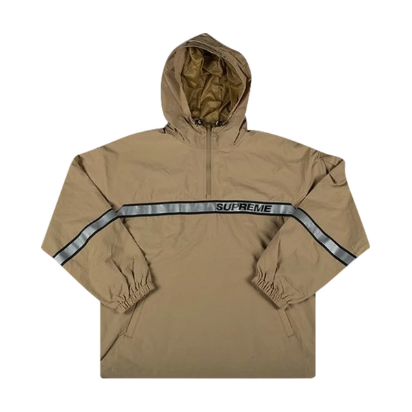 Supreme Reflective Taping Hooded Pullover Tan