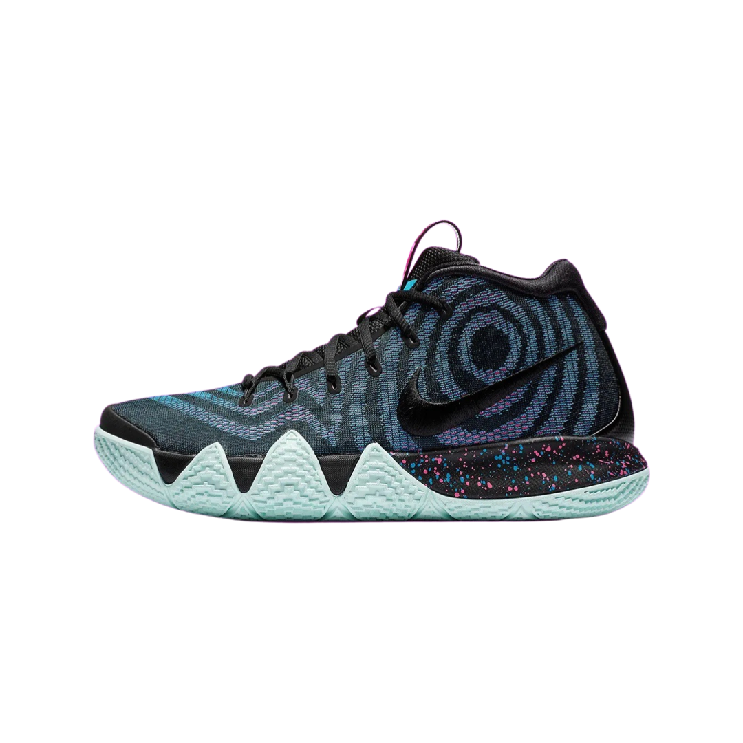 Kyrie 4 black/laser clearance fuchsia men's basketball shoe