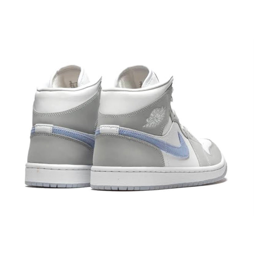 Women's Air Jordan 1 Mid White Aluminum Wolf Grey