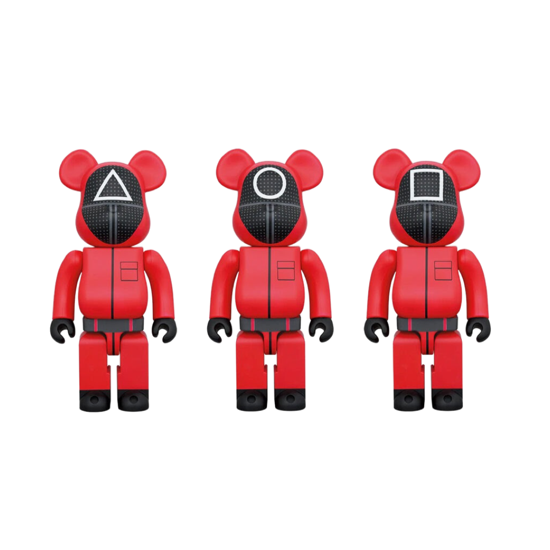 Squid Game x Bearbrick Circle Cryptic Masked Guards 100% & 400% Boxset