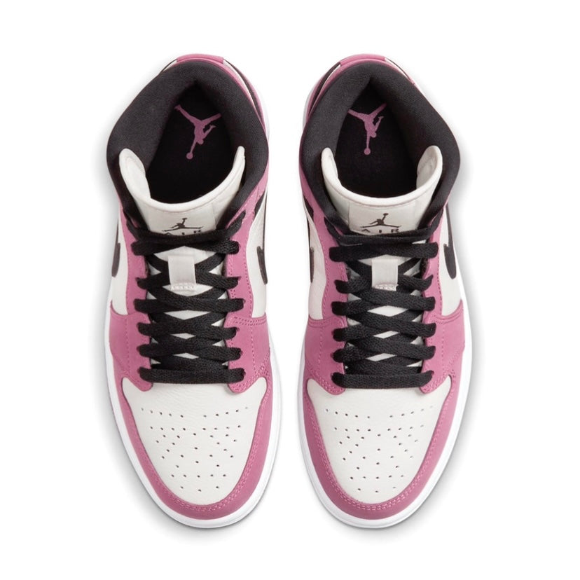 Womens Air Jordan 1 Mid Berry Pink Light Black