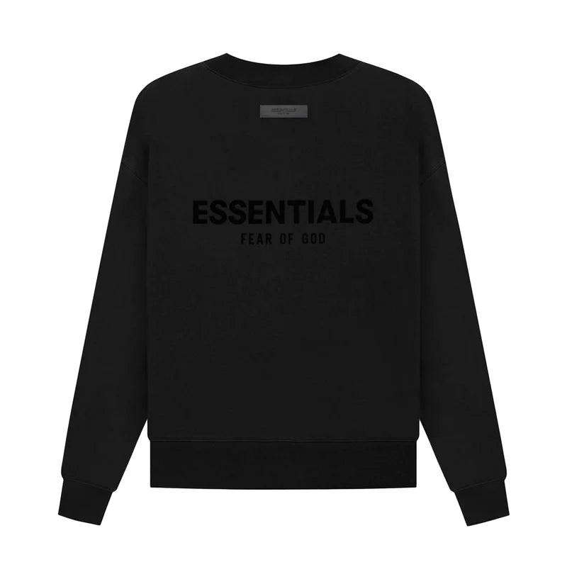Fear Of God Essentials Crewneck Black Back Font Logo