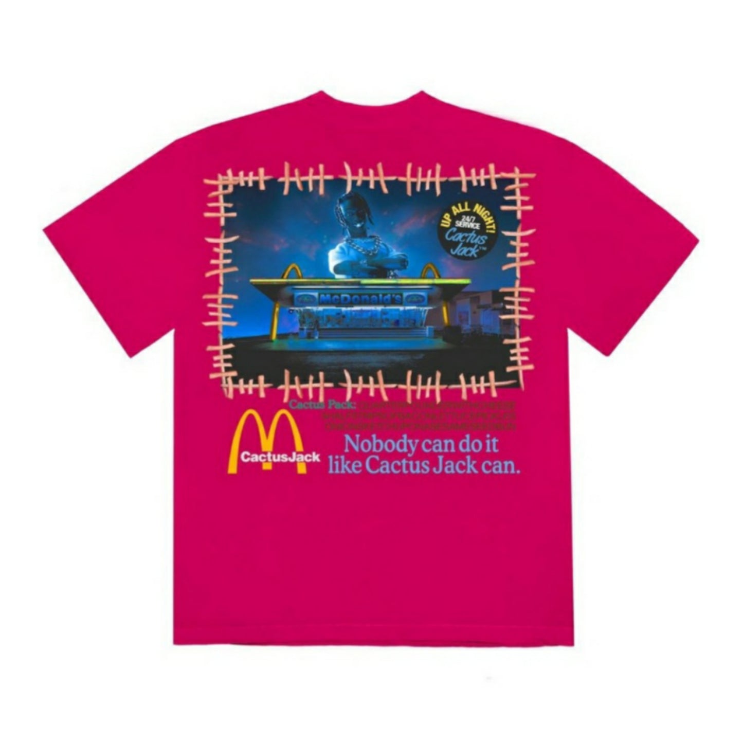 Travis Scott x McDonalds Vintage Action Figure Tee Raspberry Multi