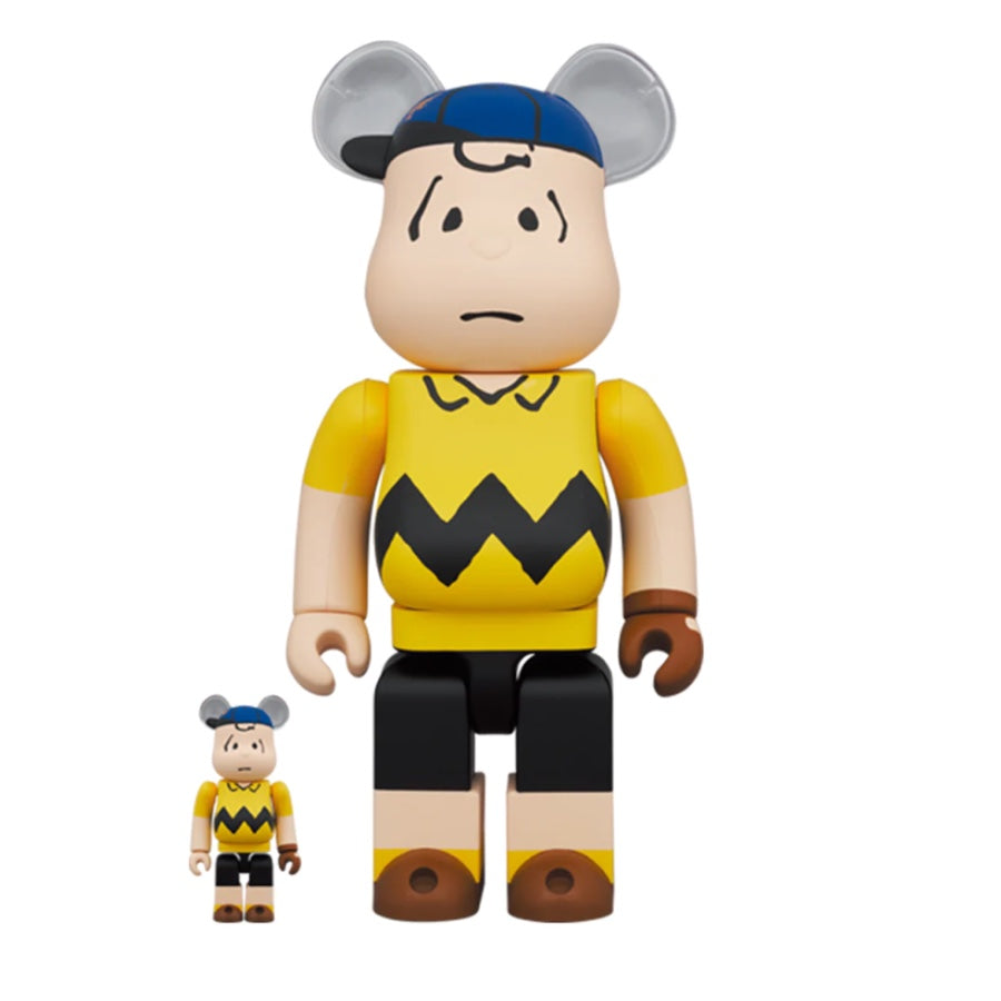 Bearbrick x Peanuts x MLB New York Mets Charlie Brown 400% & 100% Set