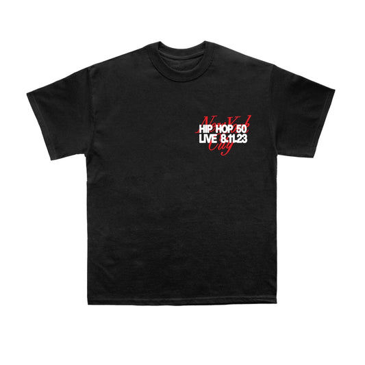 Hip Hop 50 Live Line Up V1 Black T-Shirt