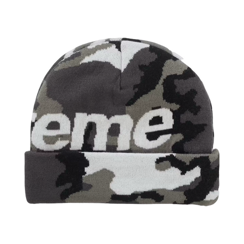 Supreme Big Logo Beanie White Camo FW25