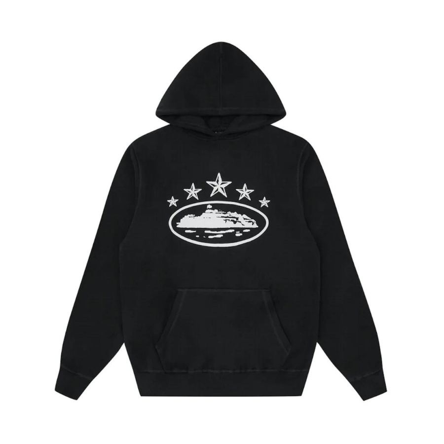 Corteiz 5 Star Logo Hoodie Black