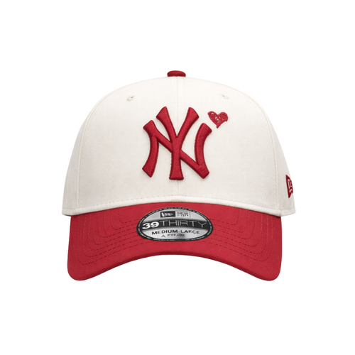New Era 3930 AFrame Heart Sketch New York Yankees Cap Champagne White Red