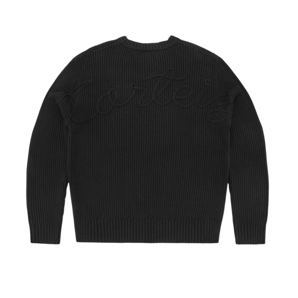 Corteiz Crochet Applique Knit Crew Black