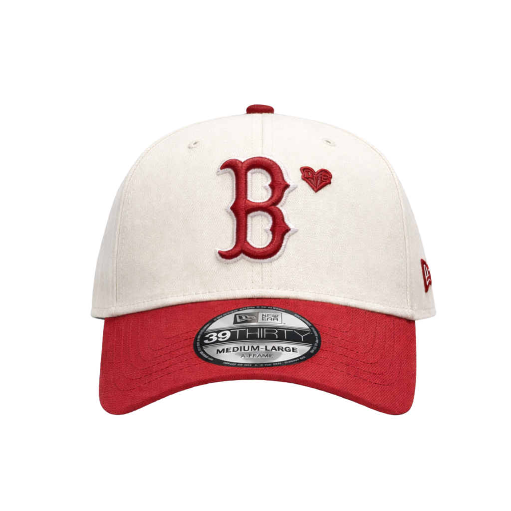 New Era 3930 AFrame Heart Sketch Boston Redsox Cap Champagne White Red