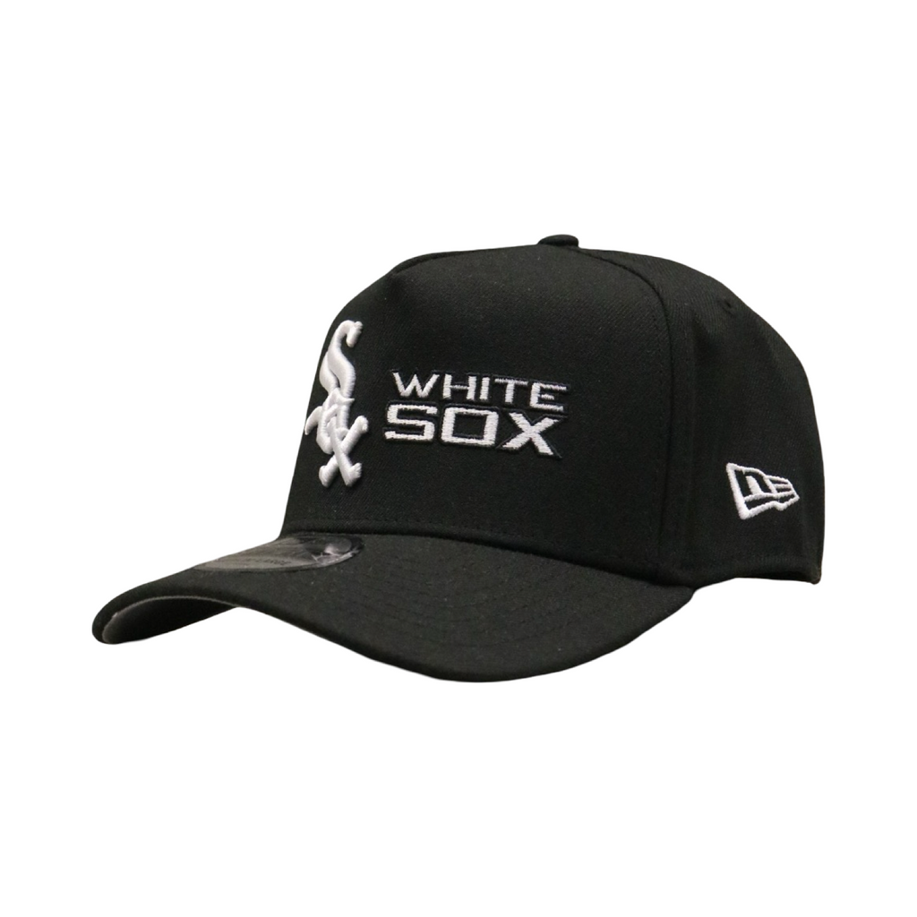 New Era 3930 AFrame Double Logo Chicago White Sox Cap Black White