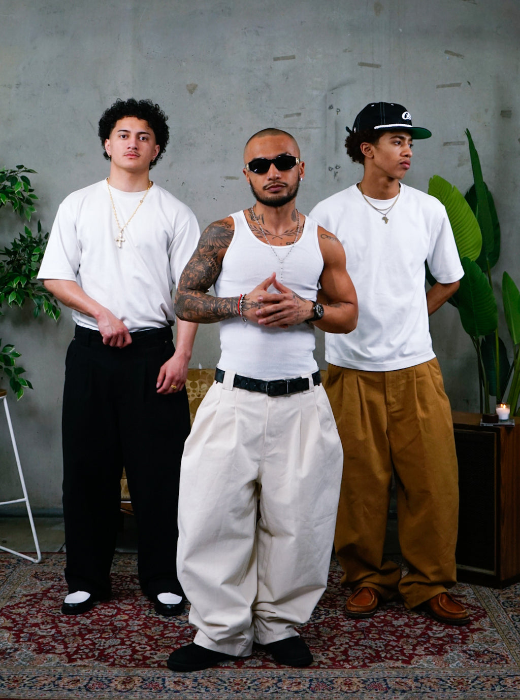 OZMNL Pleated Worker Pants Oat