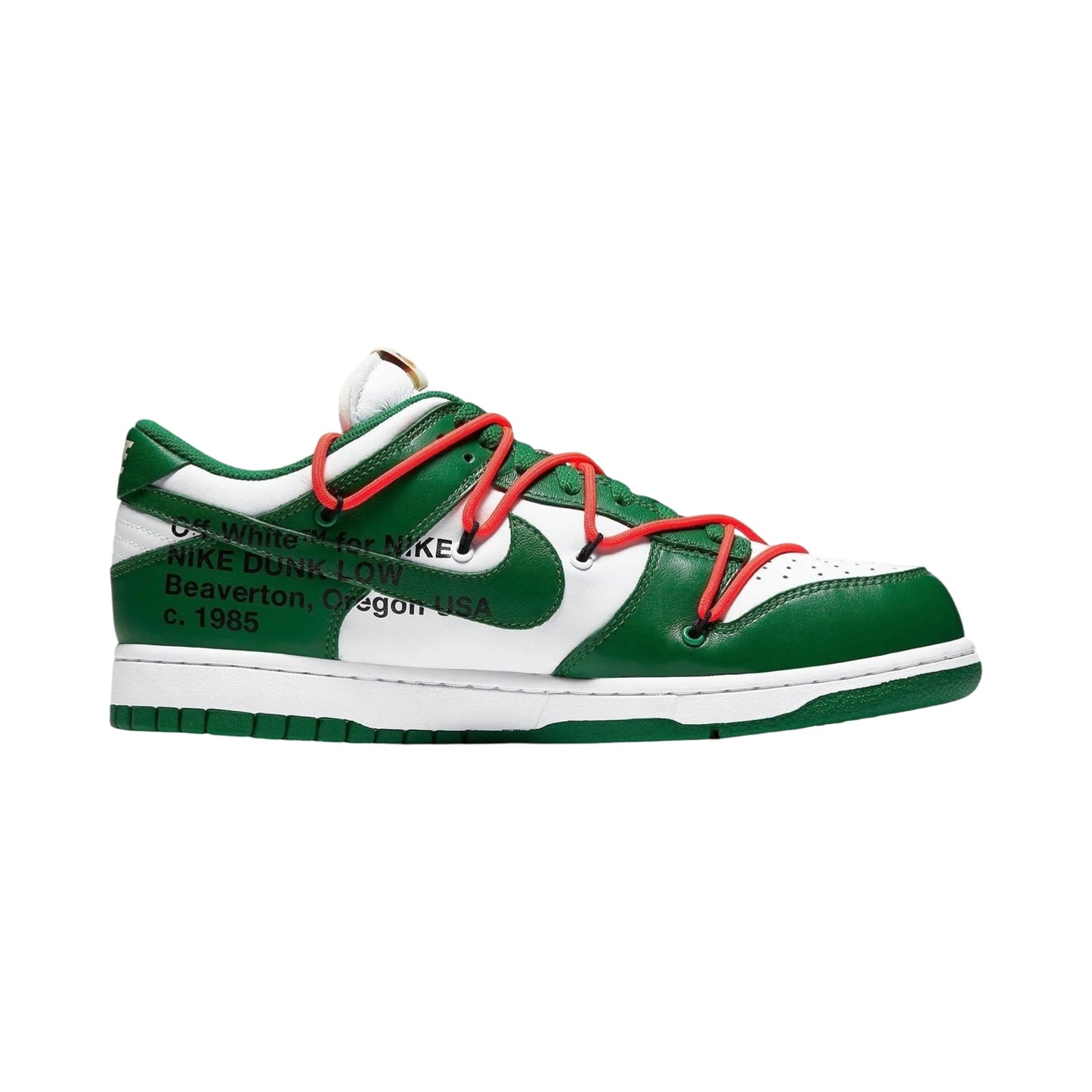 Off White x Nike Dunk Low Leather White Pine Green