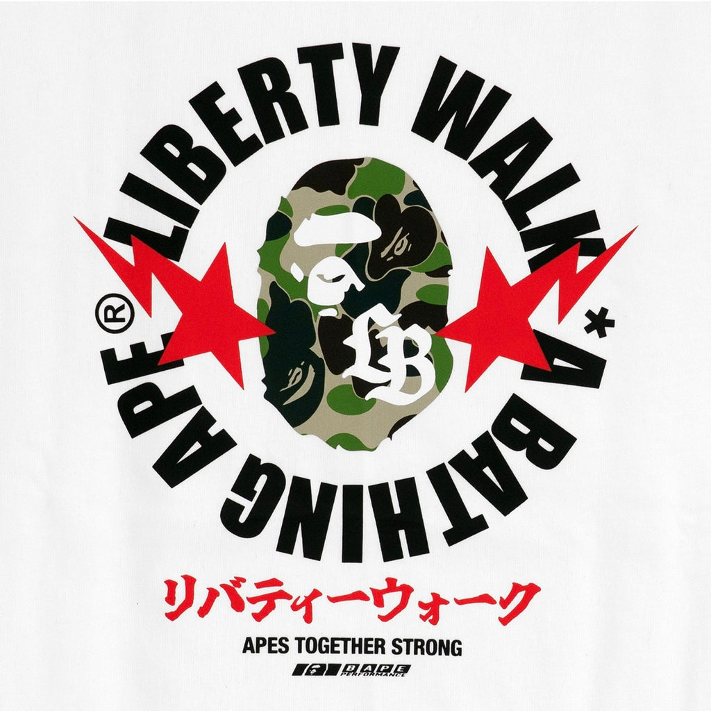 A Bathing Ape x Liberty Walk College Tee White