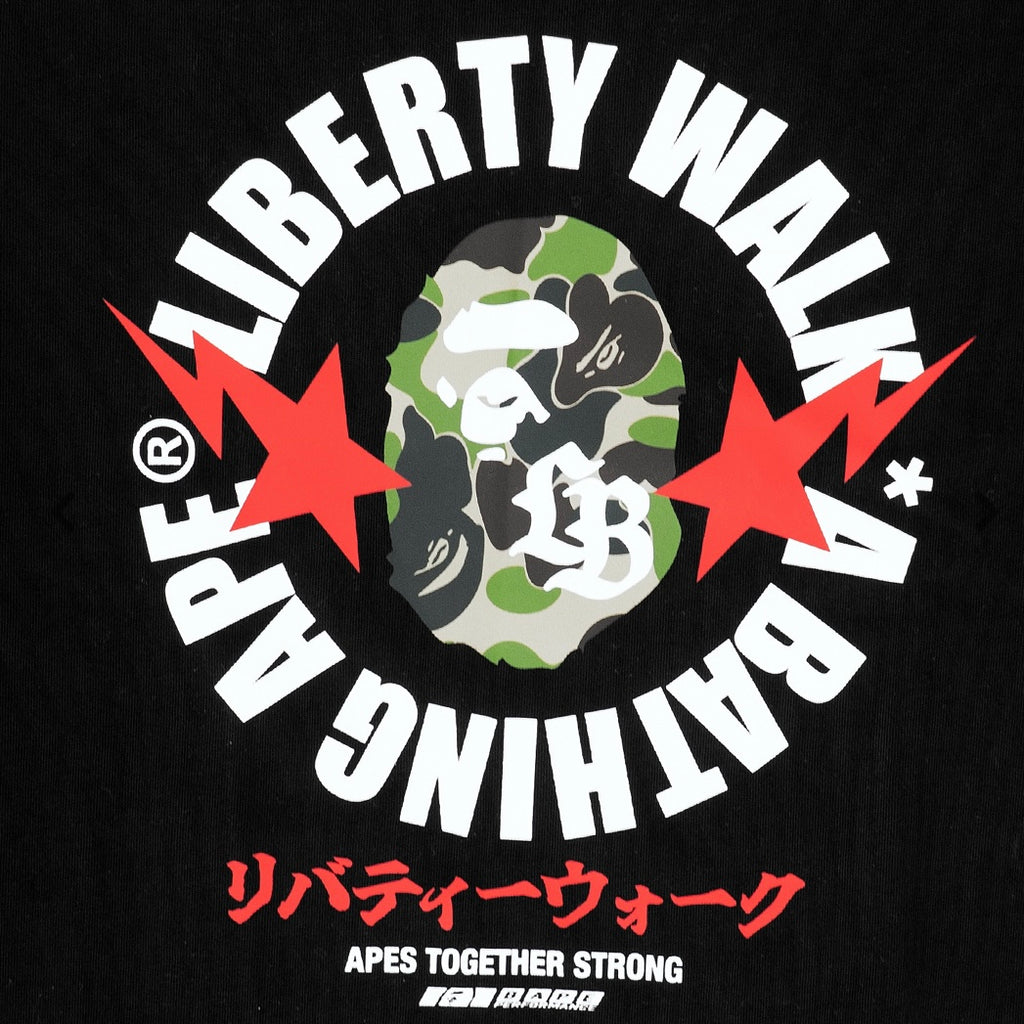 A Bathing Ape x Liberty Walk College Tee Black