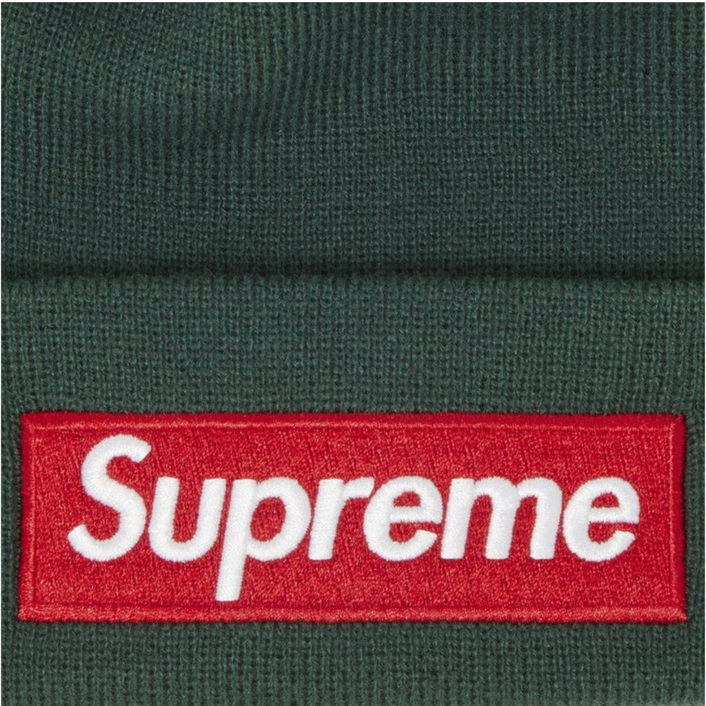 New Era x Supreme Beanie Green Red FW22