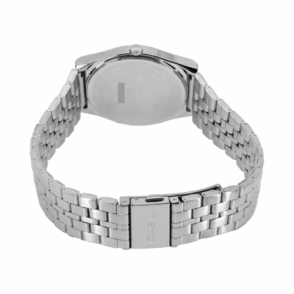 Men's Casio MTPB145D-3A Vintage Silver Green Analogue Steel Band Watch