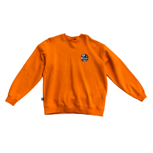 Stussy 8 Ball Corp Fleece Crew Orange