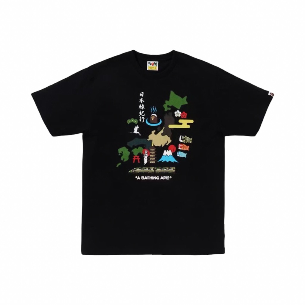 A Bathing Ape Japan Culture Graphic Tee Black