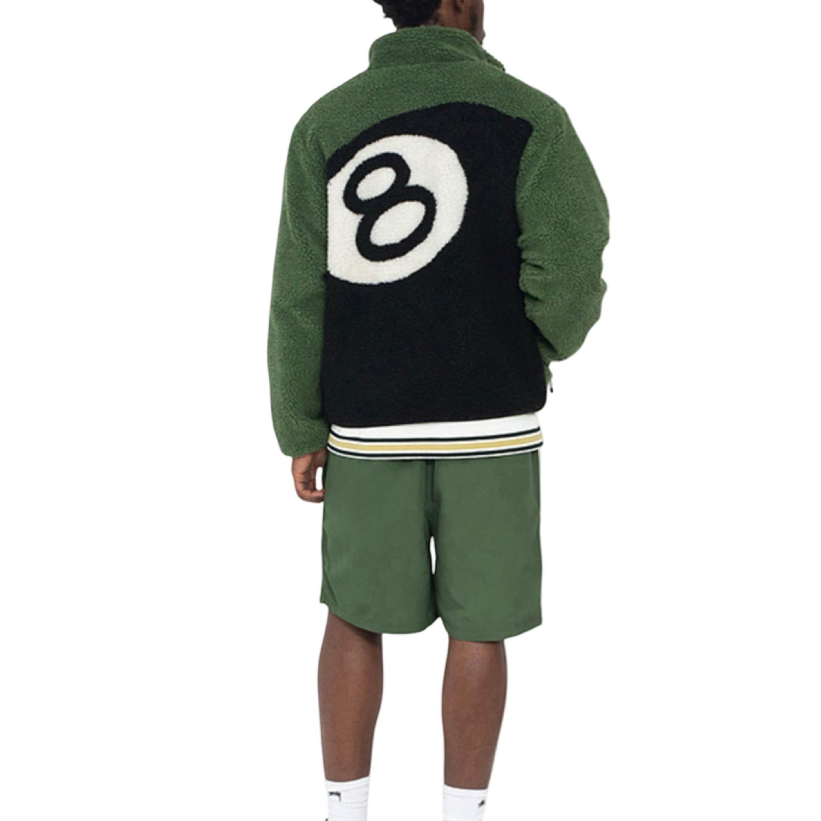 Stussy 8 Ball Sherpa Reversible Jacket Green Black