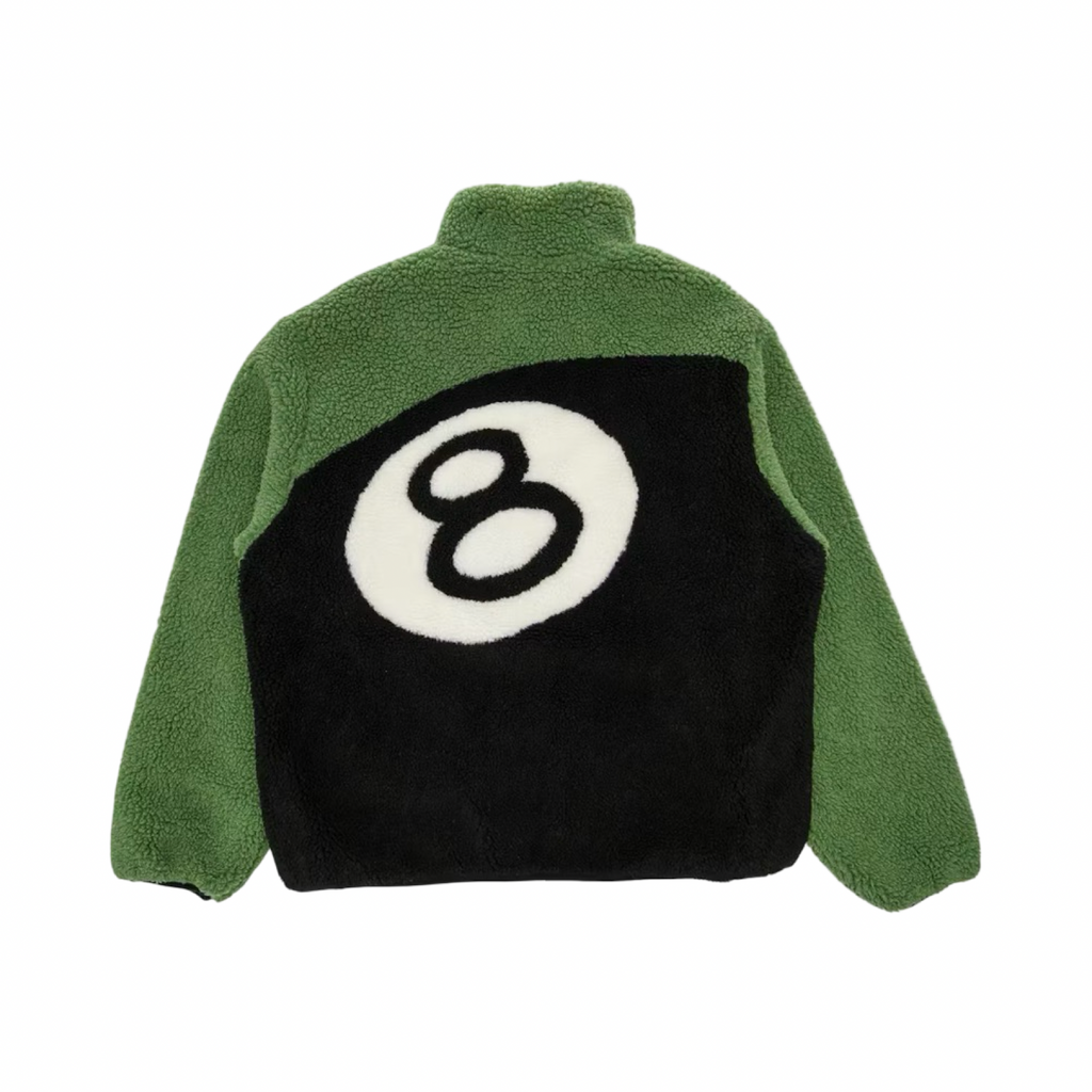 Stussy 8 Ball Sherpa Reversible Jacket Green Black