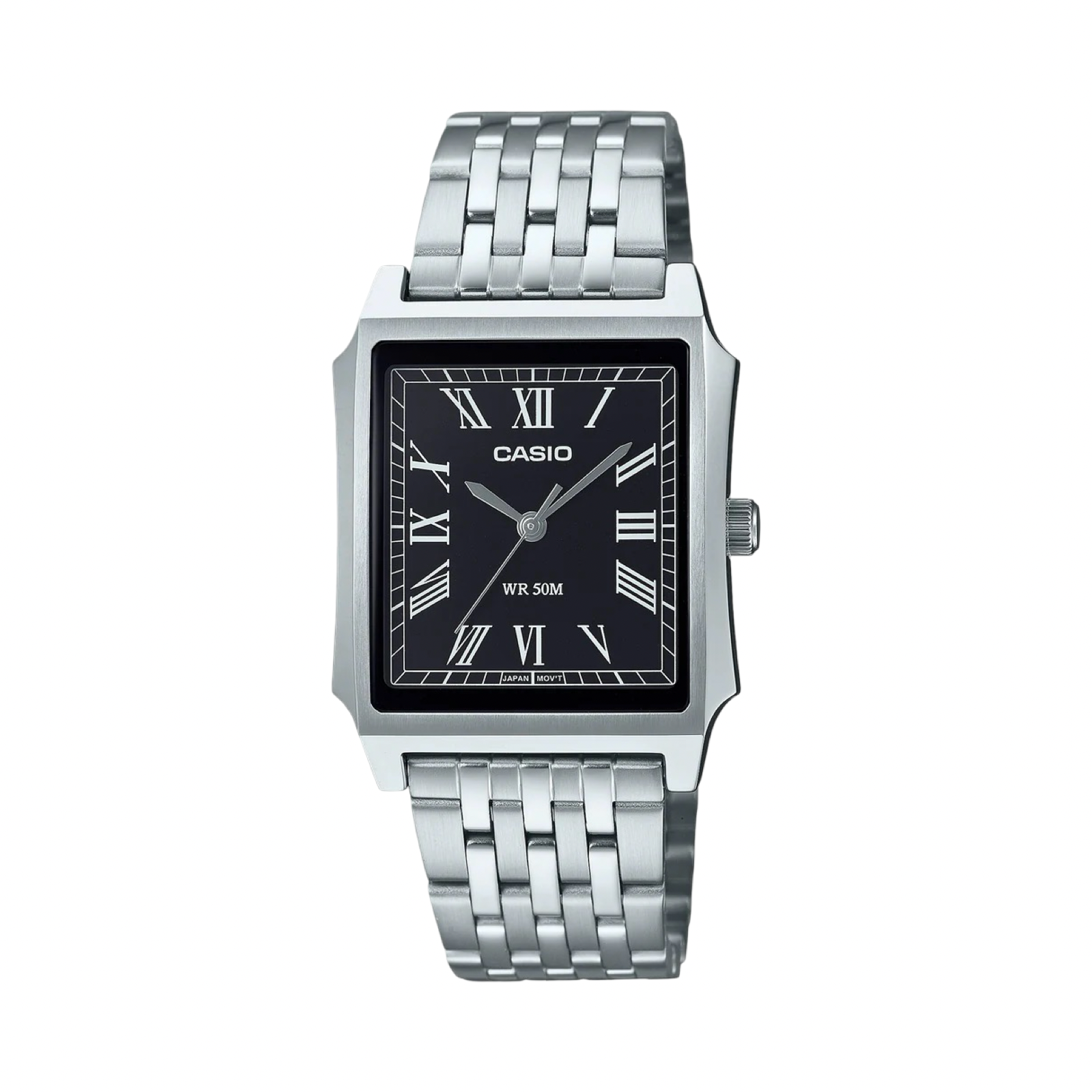 Men's Casio MTPB190D-1B Black Dial Stainless Steel Band Watch