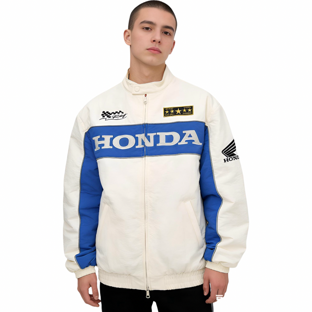 Honda SS26 Biker Jacket White Blue
