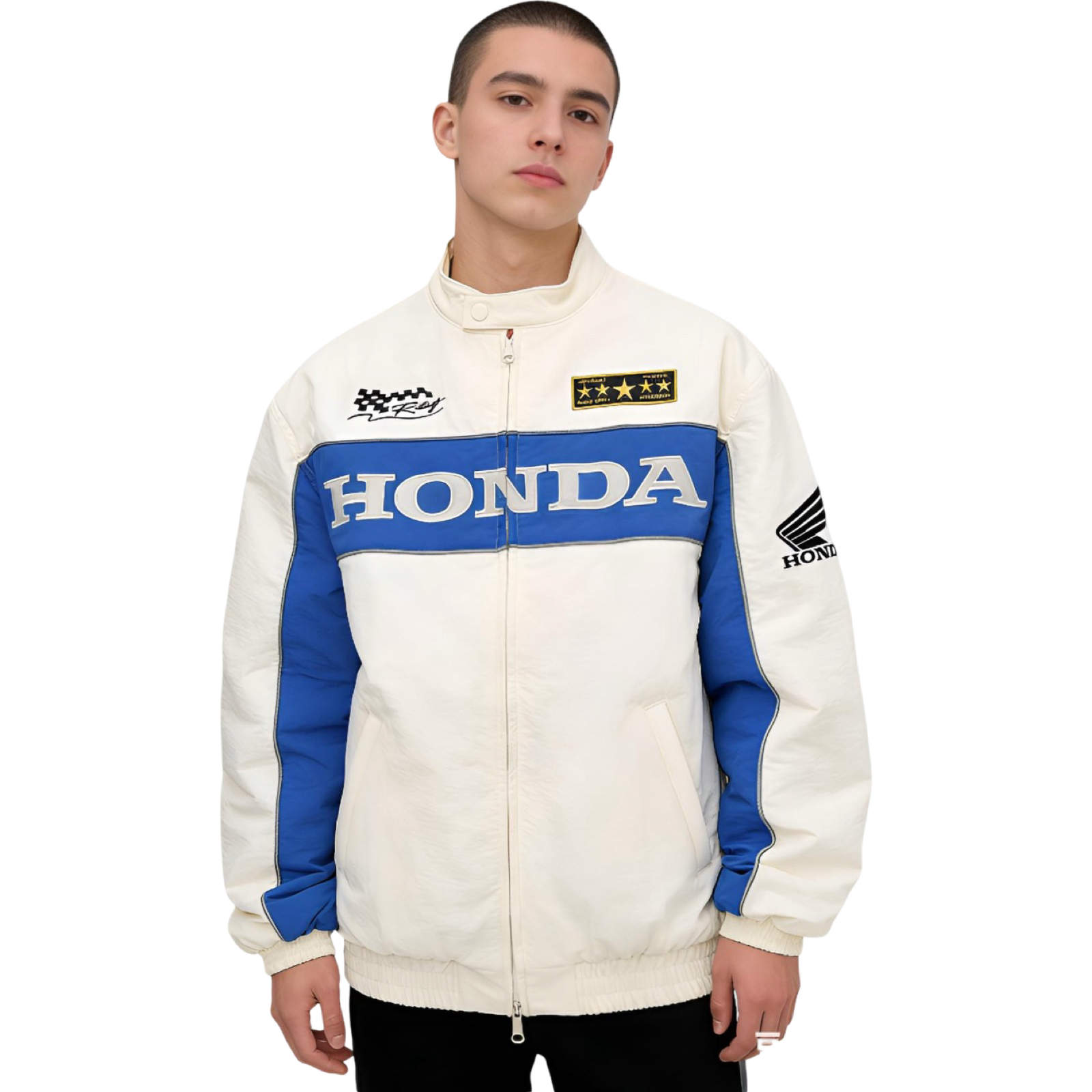 Honda SS26 Biker Jacket White Blue