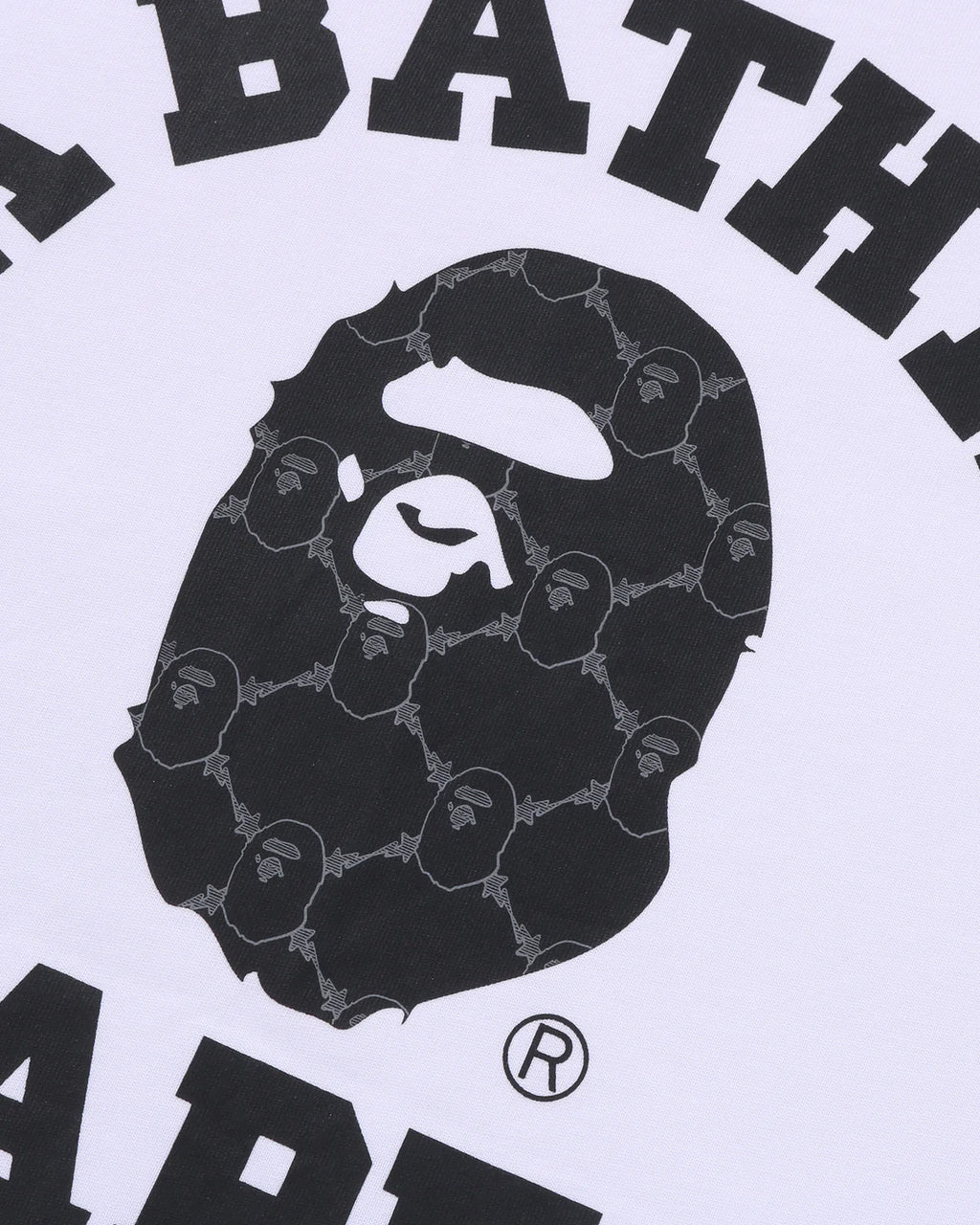 A Bathing Ape Bape College Monogram Tee White Black