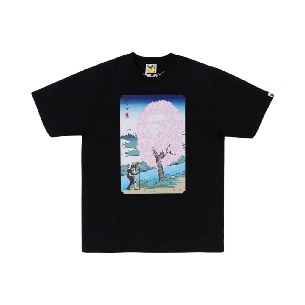 A Bathing Ape Head Sakura Fuji Photo 2025 Tee Black