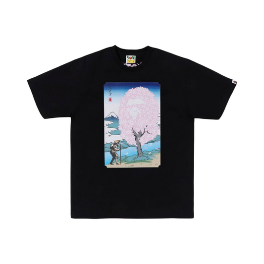 A Bathing Ape Head Sakura Fuji Photo 2025 Tee Black