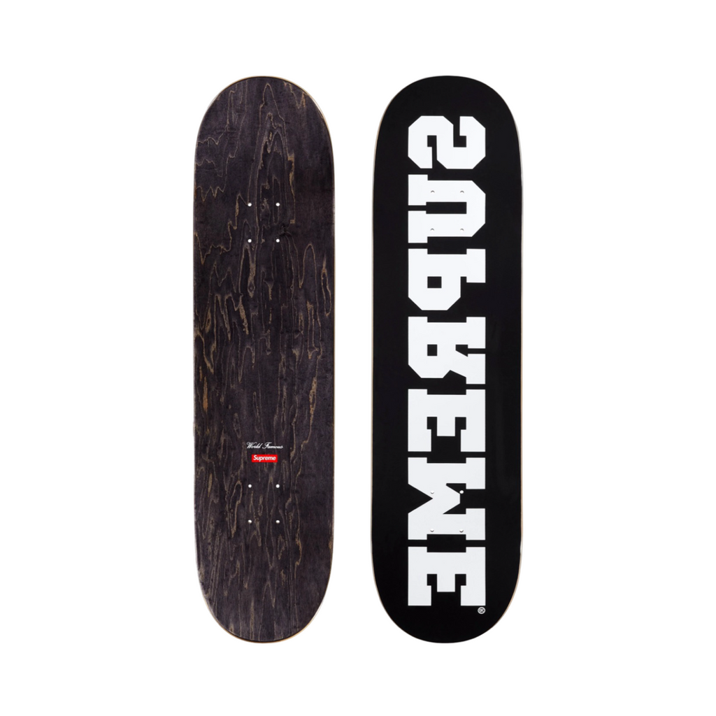 Supreme Reverse Font Skateboard SS25 Black White