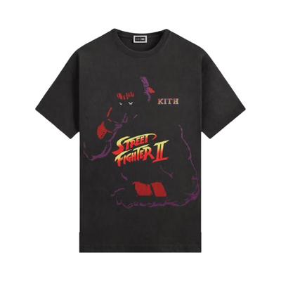 Kith x Capcom Super Street Fighter II Ryu Needle Point Vintage Tee Black