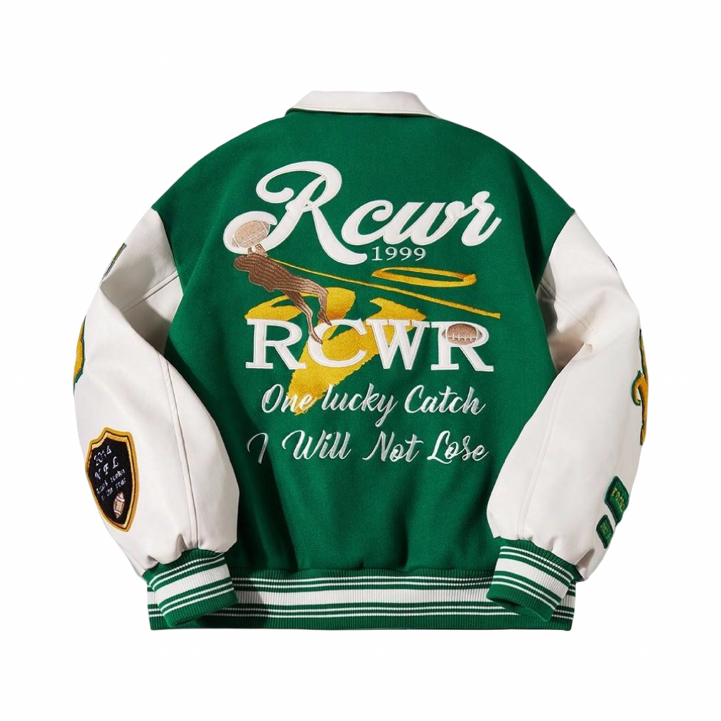 Rocawear Varsity Jacket Green Yellow White