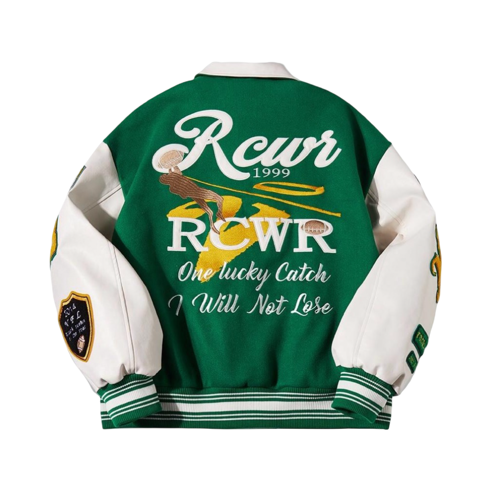 Rocawear Varsity Jacket Green Yellow White