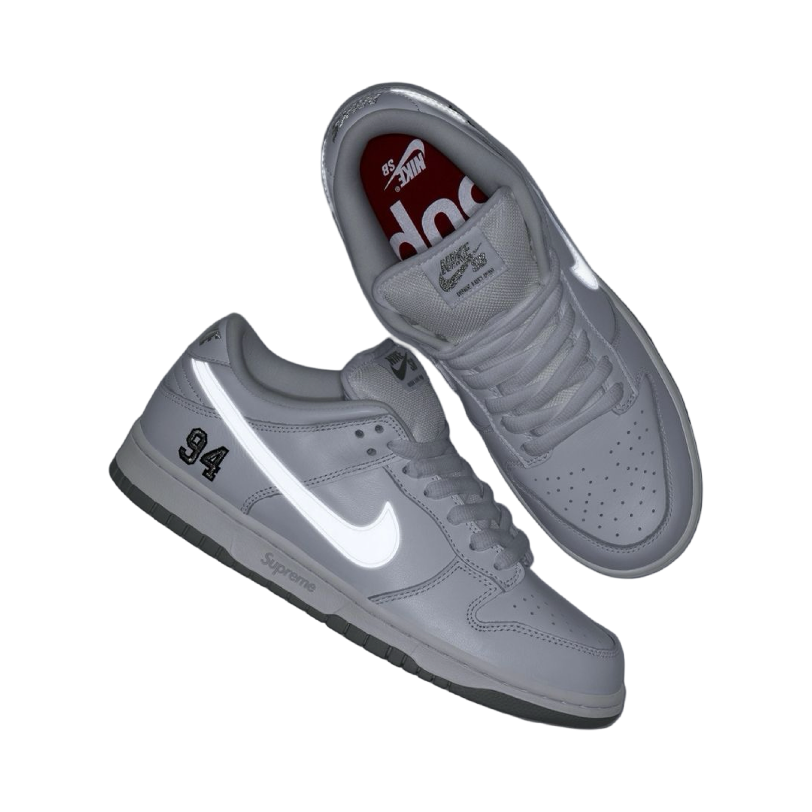 Supreme x Nike SB Dunk Low Pro QS Racer Blue Metallic Silver