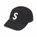 Supreme S Logo 2 Tone Pigment Black 6 Panel Cap FW25