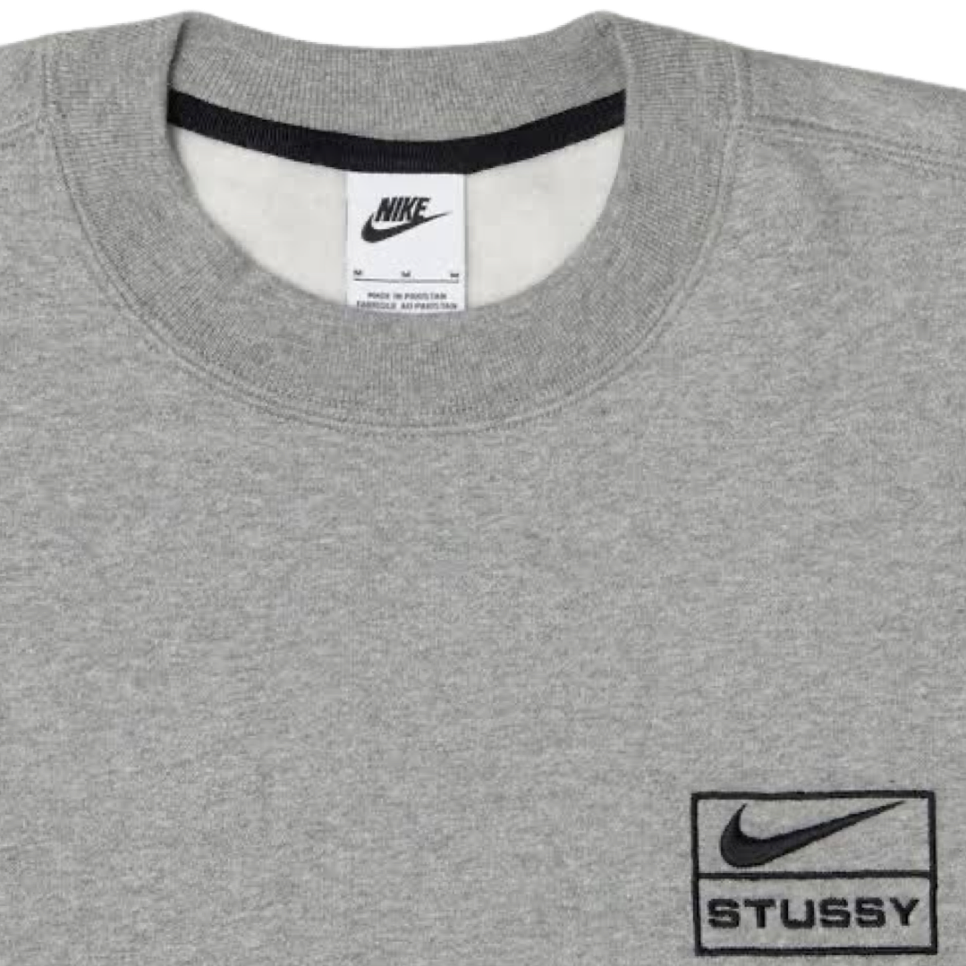 Stussy x Nike Crewneck Fleece Grey SS23