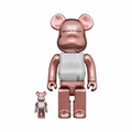 Bearbrick Medicom Toy Plus 400% & 100% Pink Gold Chrome