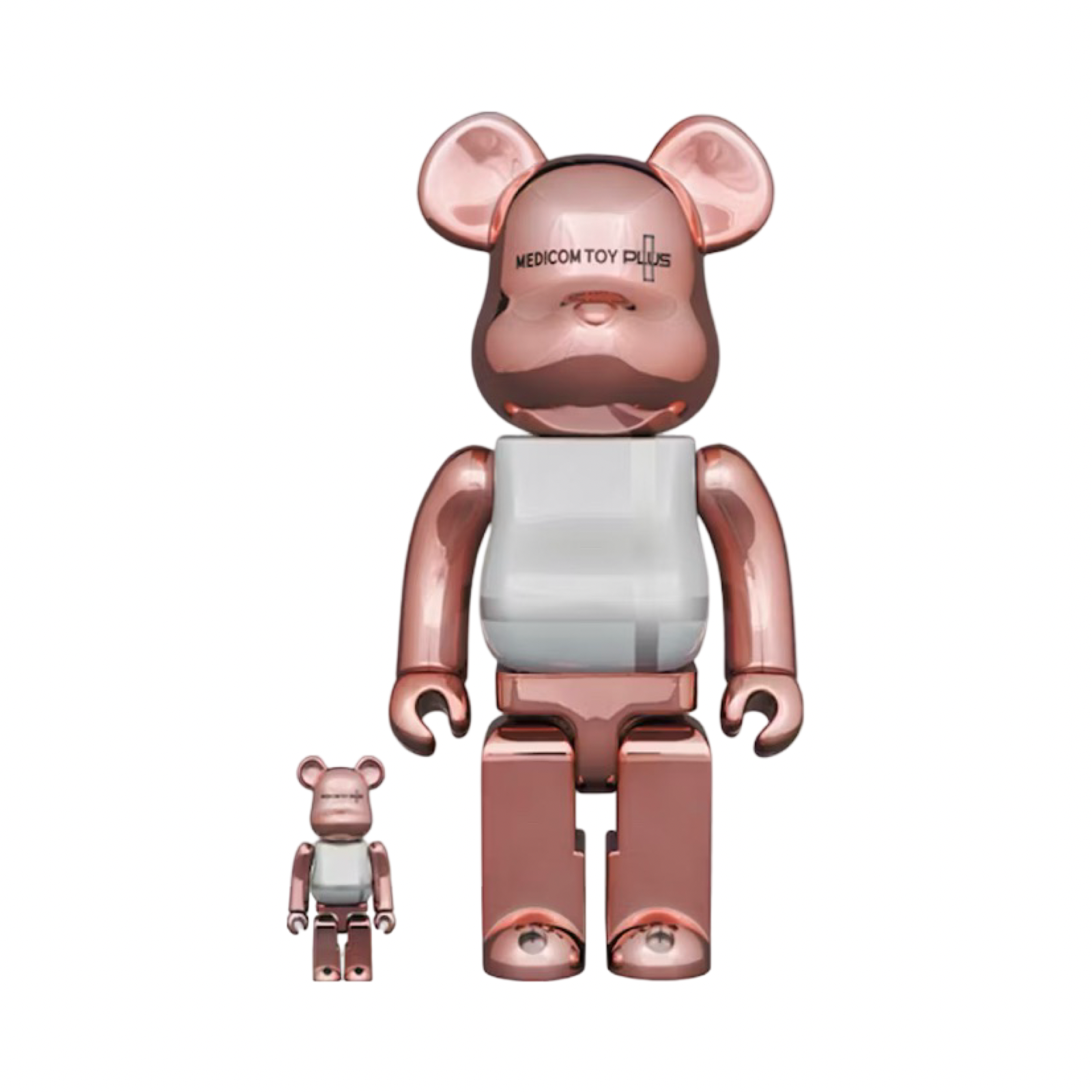 Bearbrick Medicom Toy Plus 400% & 100% Pink Gold Chrome