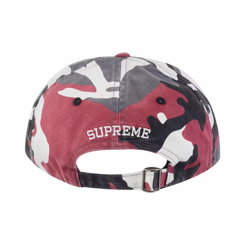 Supreme FW23 Pigment Coated Canvas S Logo 6 Panel Red Camo