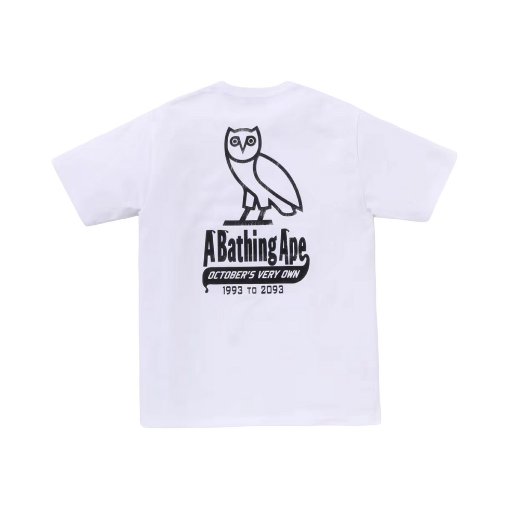 A Bathing Ape x OVO Crocodile Print Bape Head Tee Black Camo
