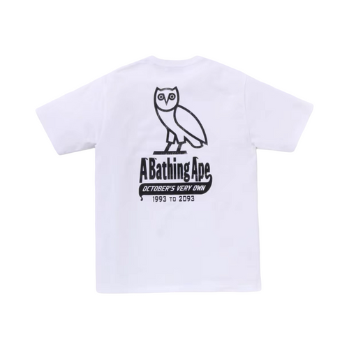 A Bathing Ape x OVO Crocodile Print Bape Head Tee Black Camo